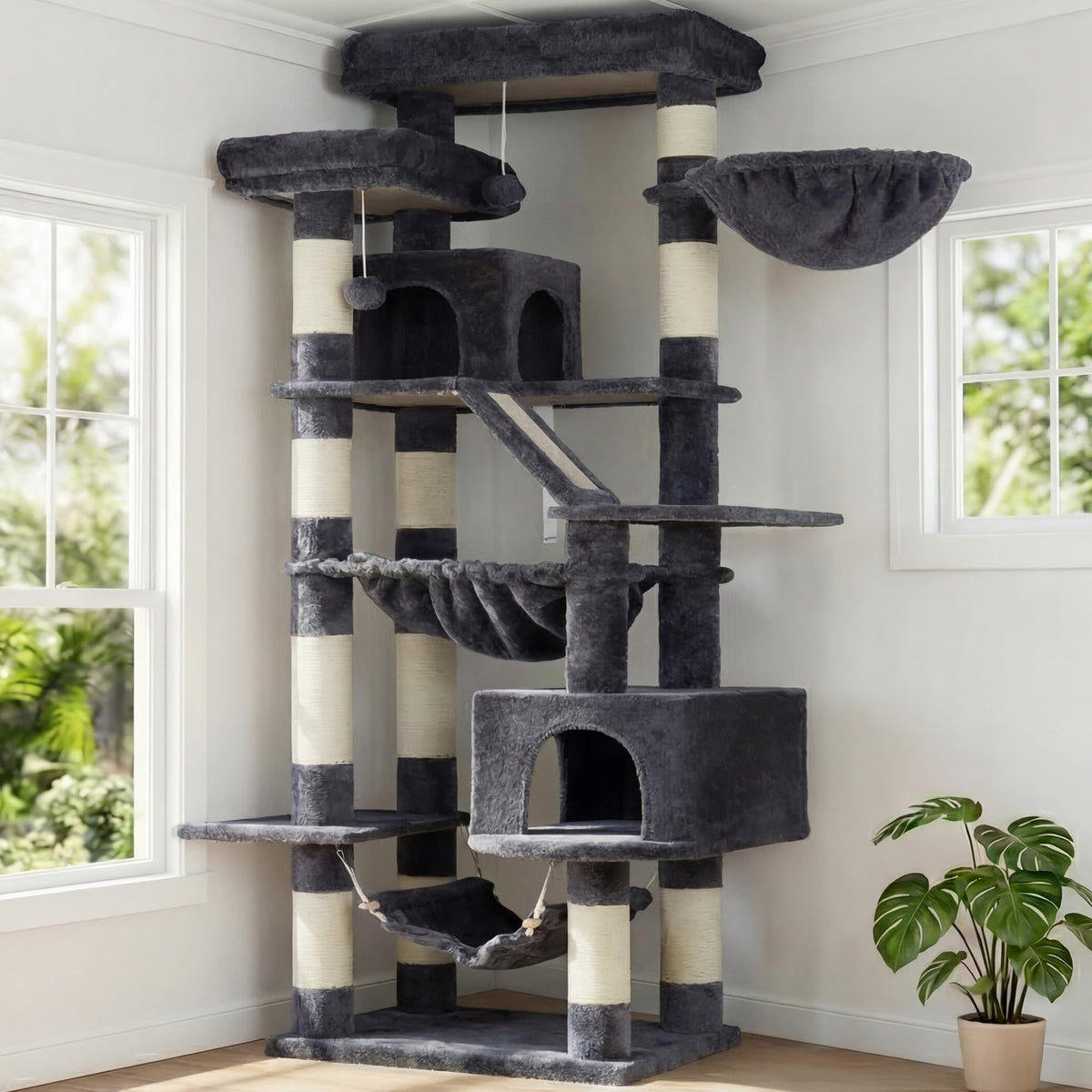 71-Inch-Tall Cat Tree with 2 Perches W474