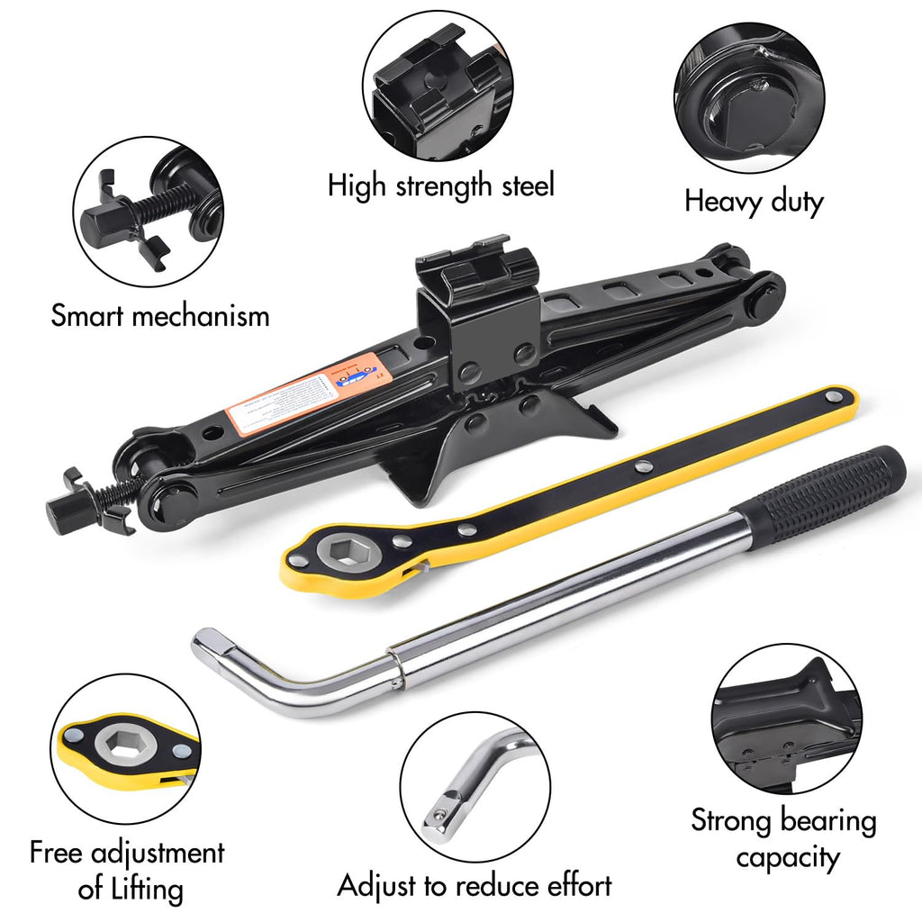 2 Ton Scissor Car Jack with Lug Wrench Q4597
