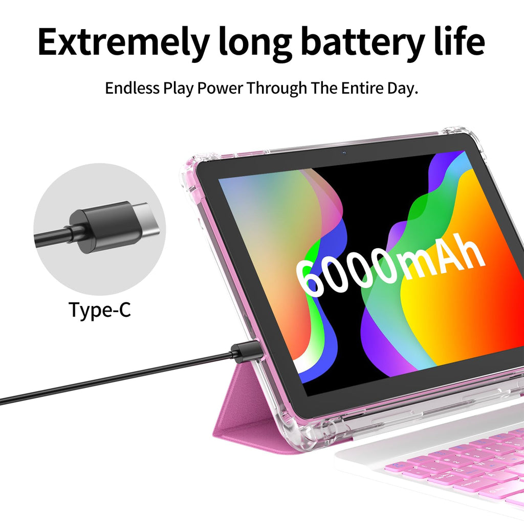 Android 16 10 inch 2 in 1 Tablet with Keyboard F726419