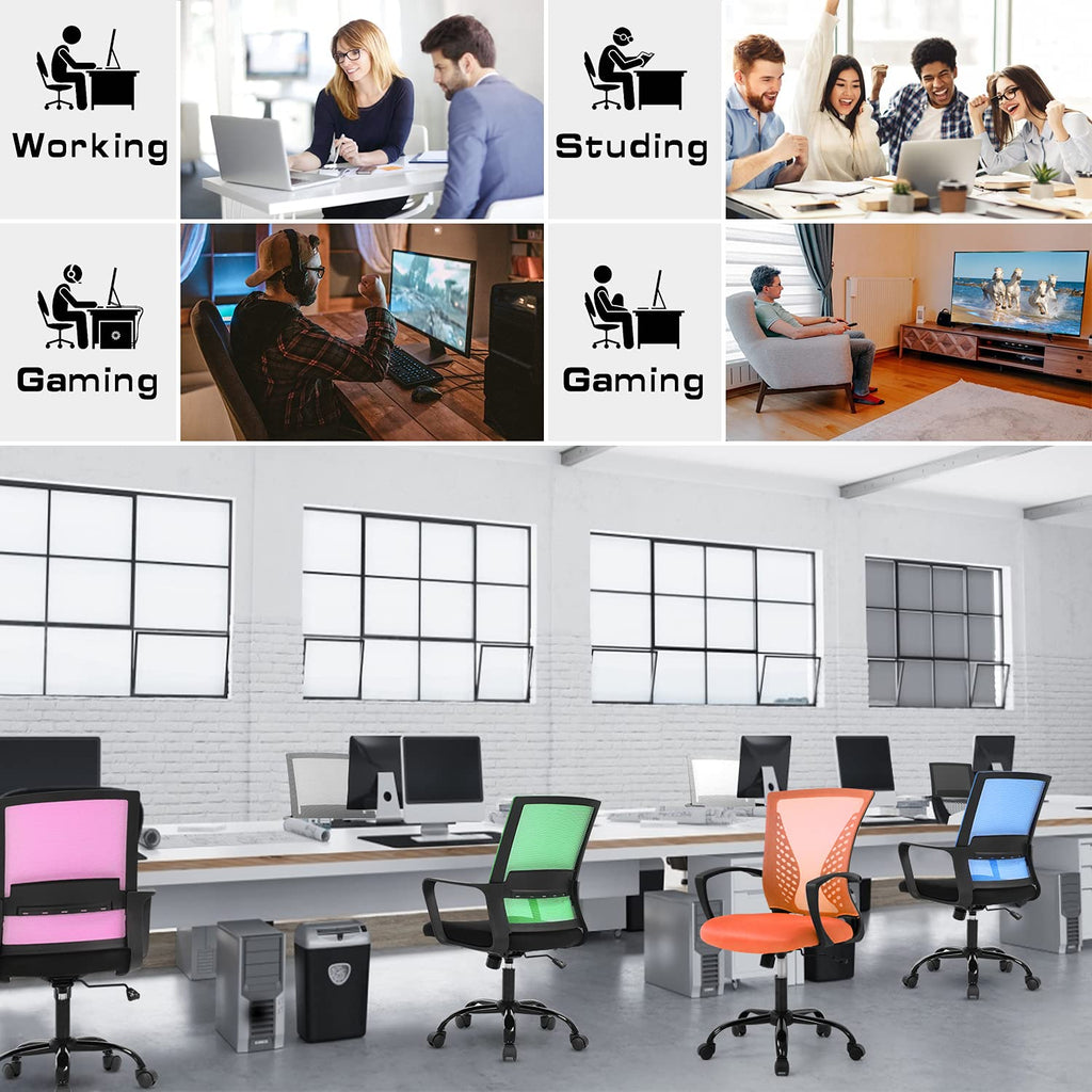 Orange Mesh Ergonomic Office Chair with Lumbar Support I2799
