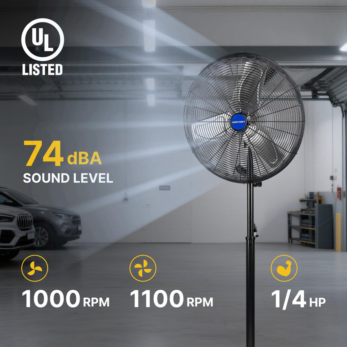 24 Inch 2 Speeds Pedestal Fan M225508