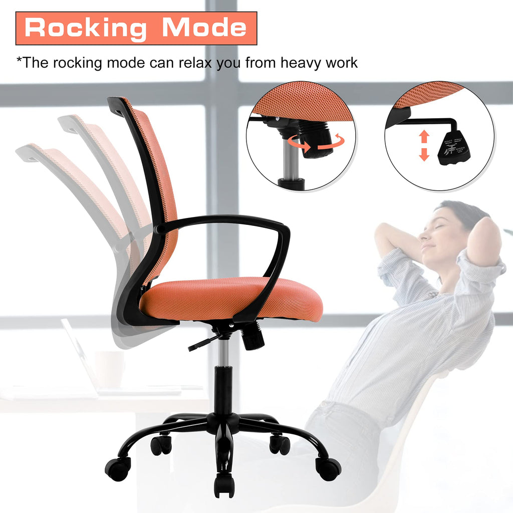 Orange Mesh Ergonomic Office Chair with Lumbar Support I2799