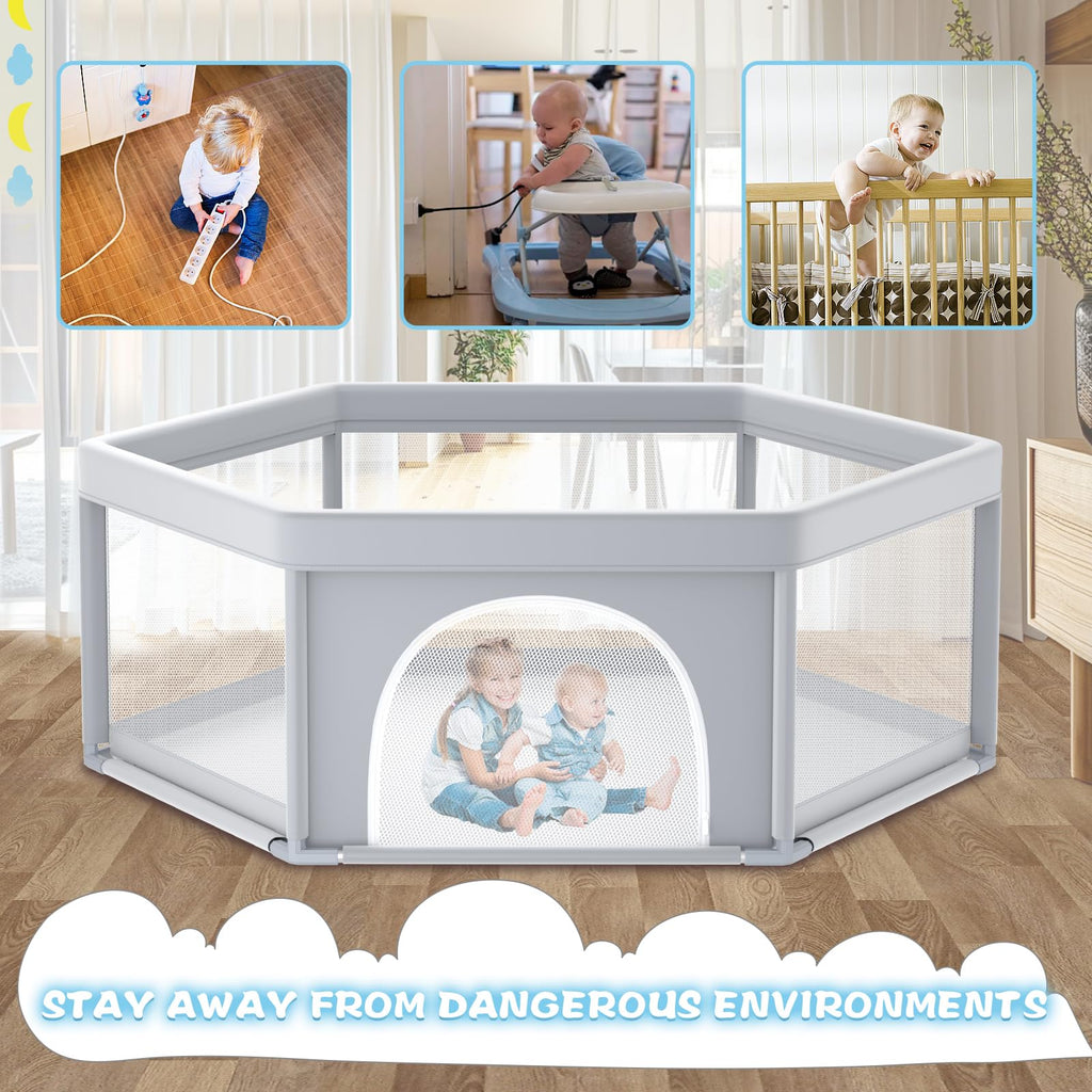 65x65 Inch Hexagonal Baby Playpen I749653