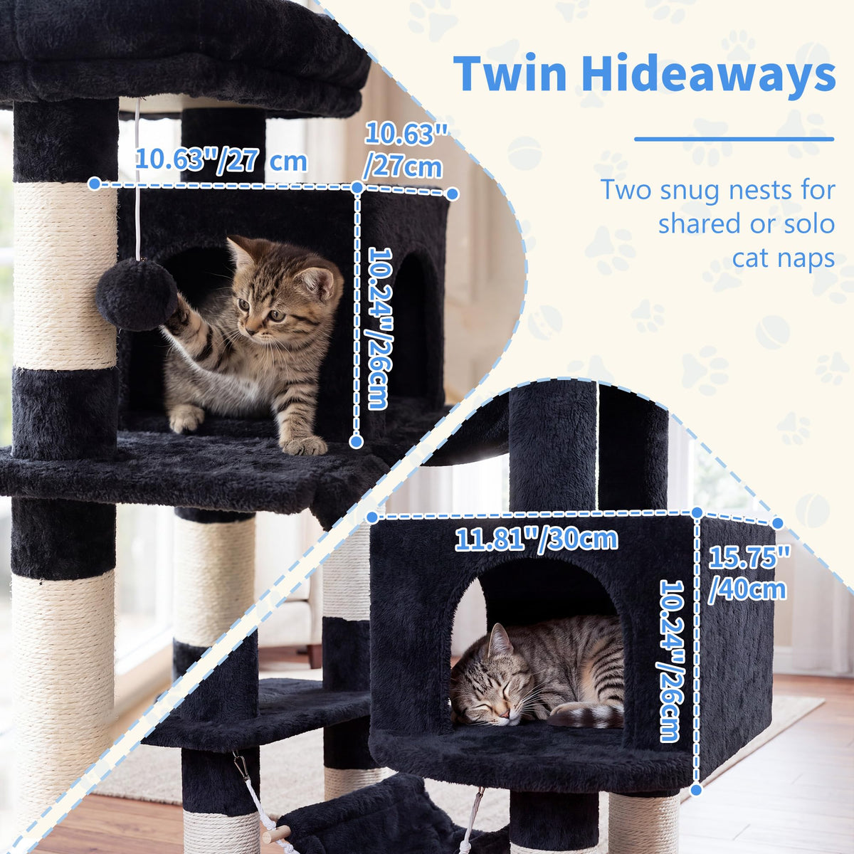 71-Inch-Tall Cat Tree with 2 Perches W474
