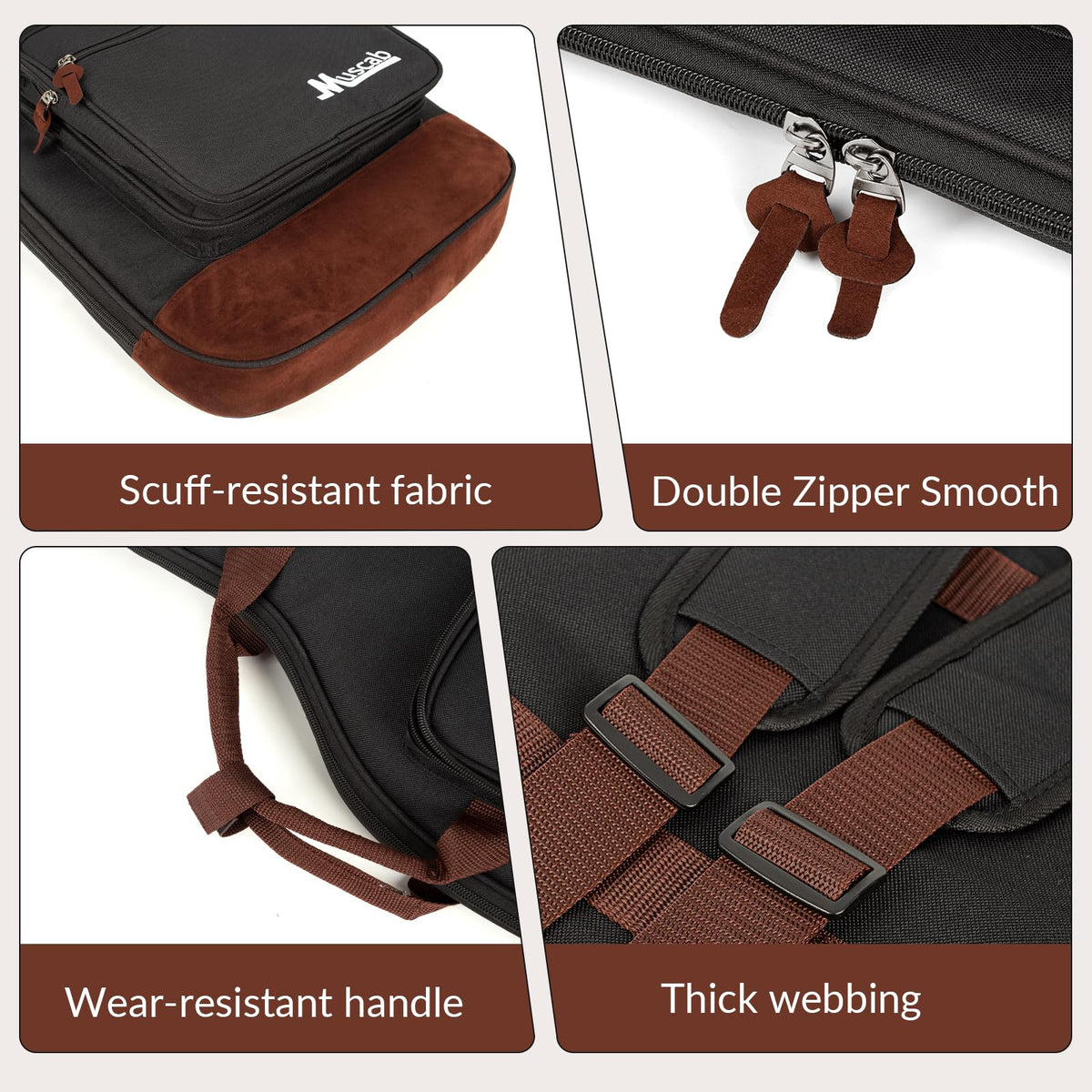 Black Electric Guitar Bag with Neck Strap and 4 Pockets Z988369