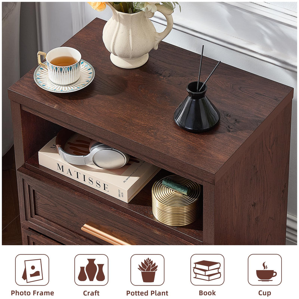 24'' Wide 2 Drawer Wood Nightstand N933417