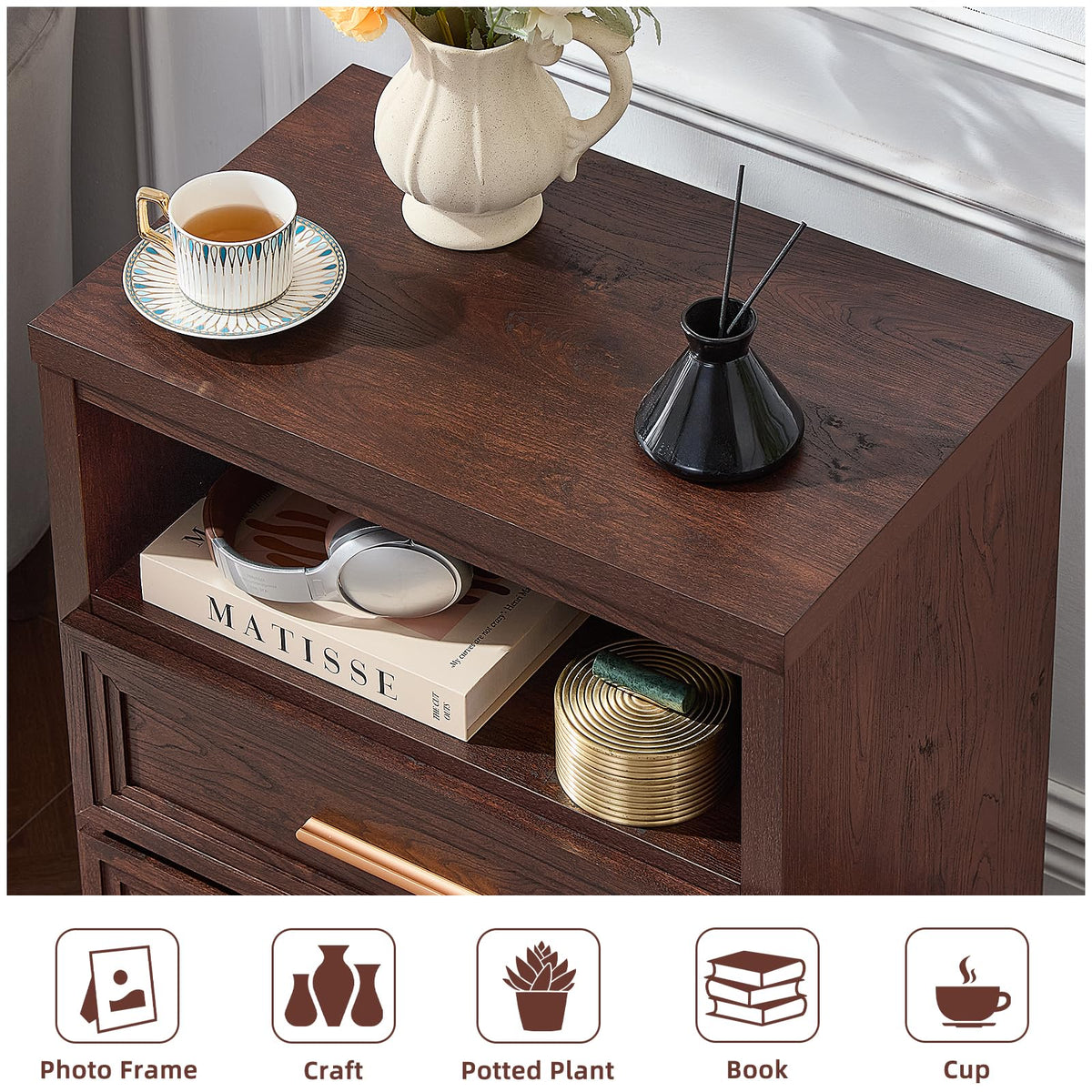 24'' Wide 2 Drawer Wood Nightstand N933417