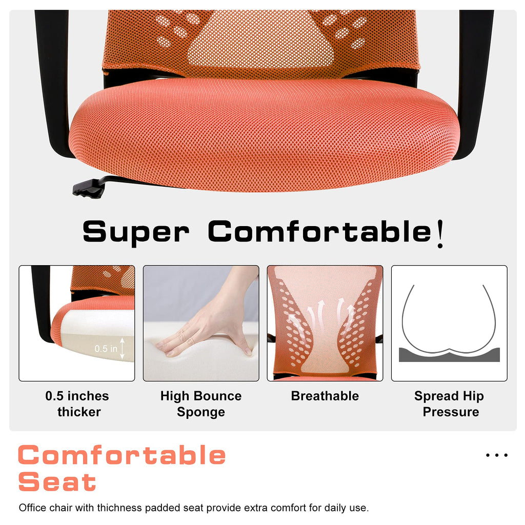 Orange Mesh Ergonomic Office Chair with Lumbar Support I2799