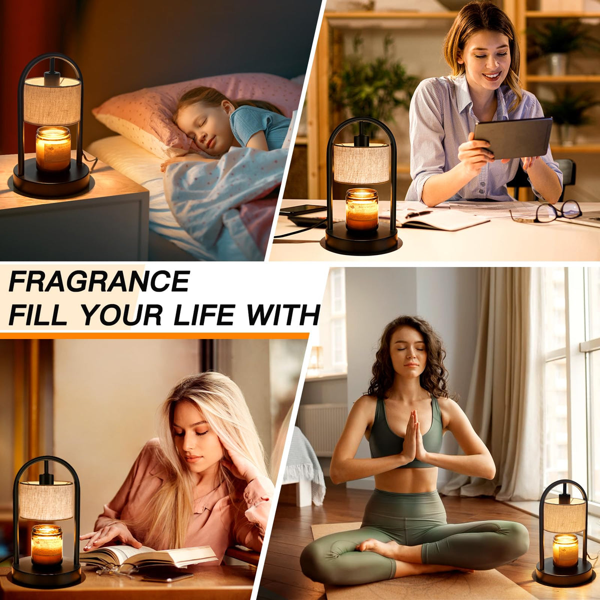 Dimmable Candle Warmer Lamp with Timer and 2 Bulbs E375