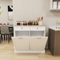 White 10-Gallon Trash Cabinet with 2 Drawers G6248