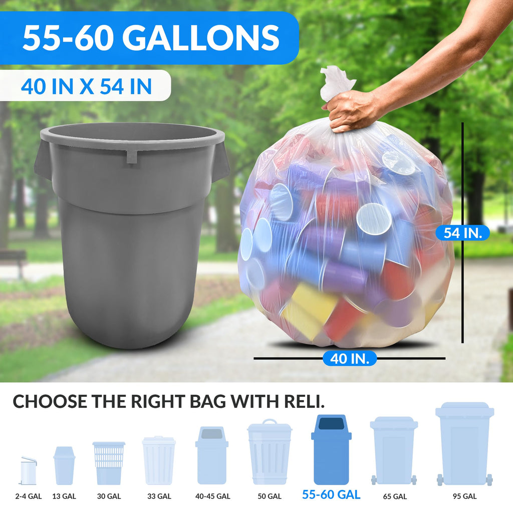 55-60 Gallon Heavy Duty Trash Bags Z48284