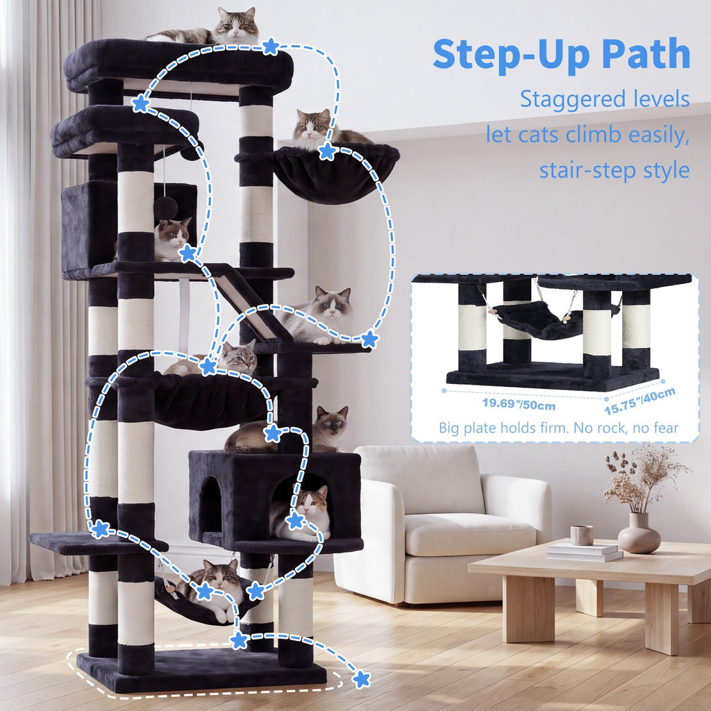 71-Inch-Tall Cat Tree with 2 Perches W474