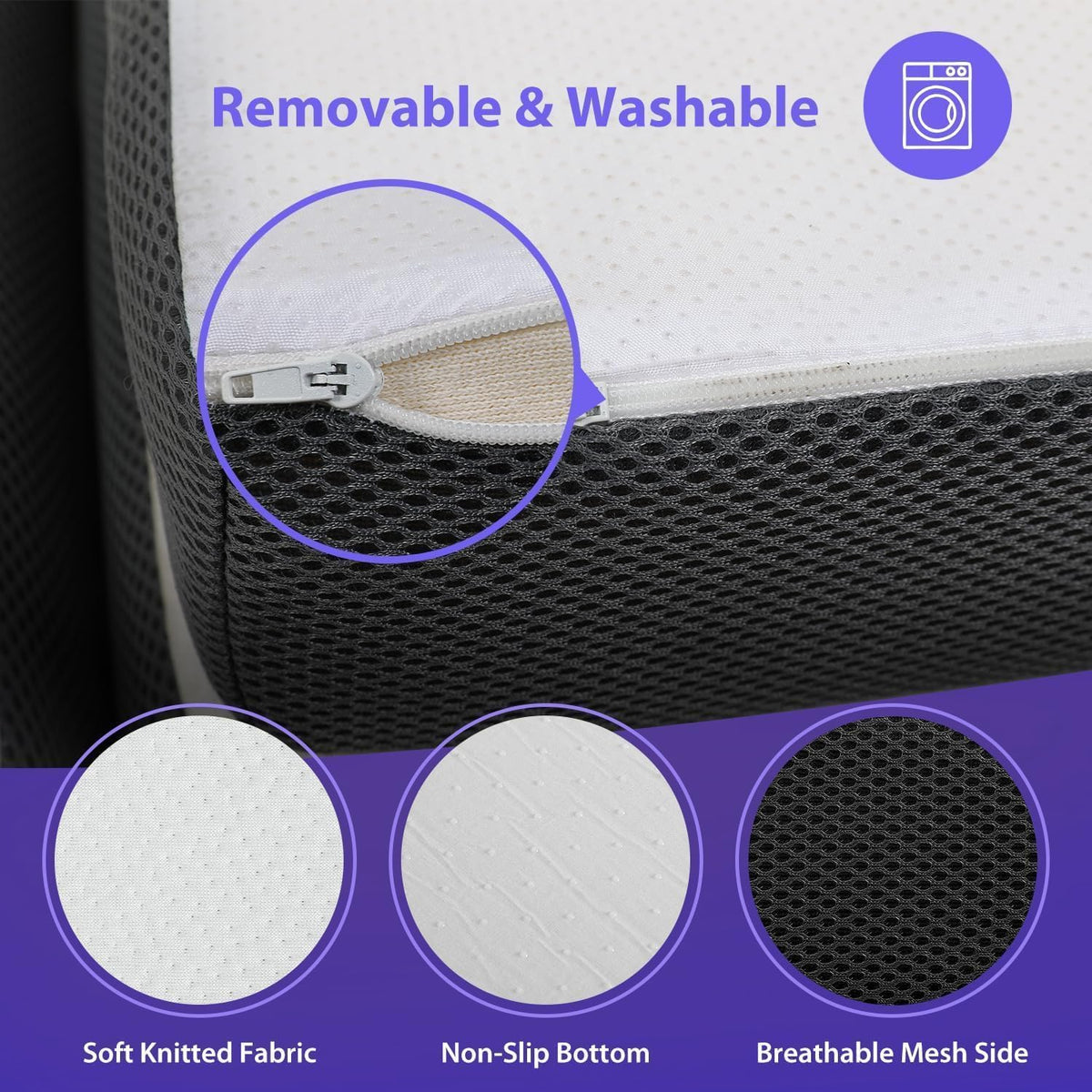 3 inch Tri Fold Memory Foam Mattress with Mesh Cover M696