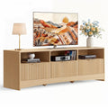 Oak Fluted TV Stand for 65 inch TV with Drawers W199