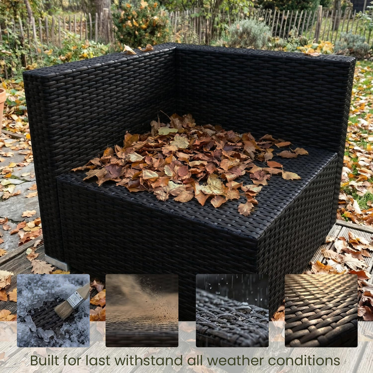 15 Piece Wicker Rattan Patio Furniture Set with Fire Pit Table Y19906