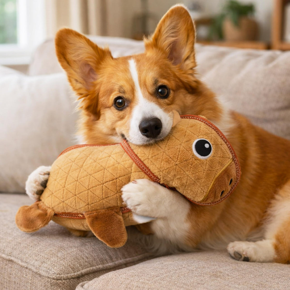 Durable Plush Dog Toy with Squeaker K6626