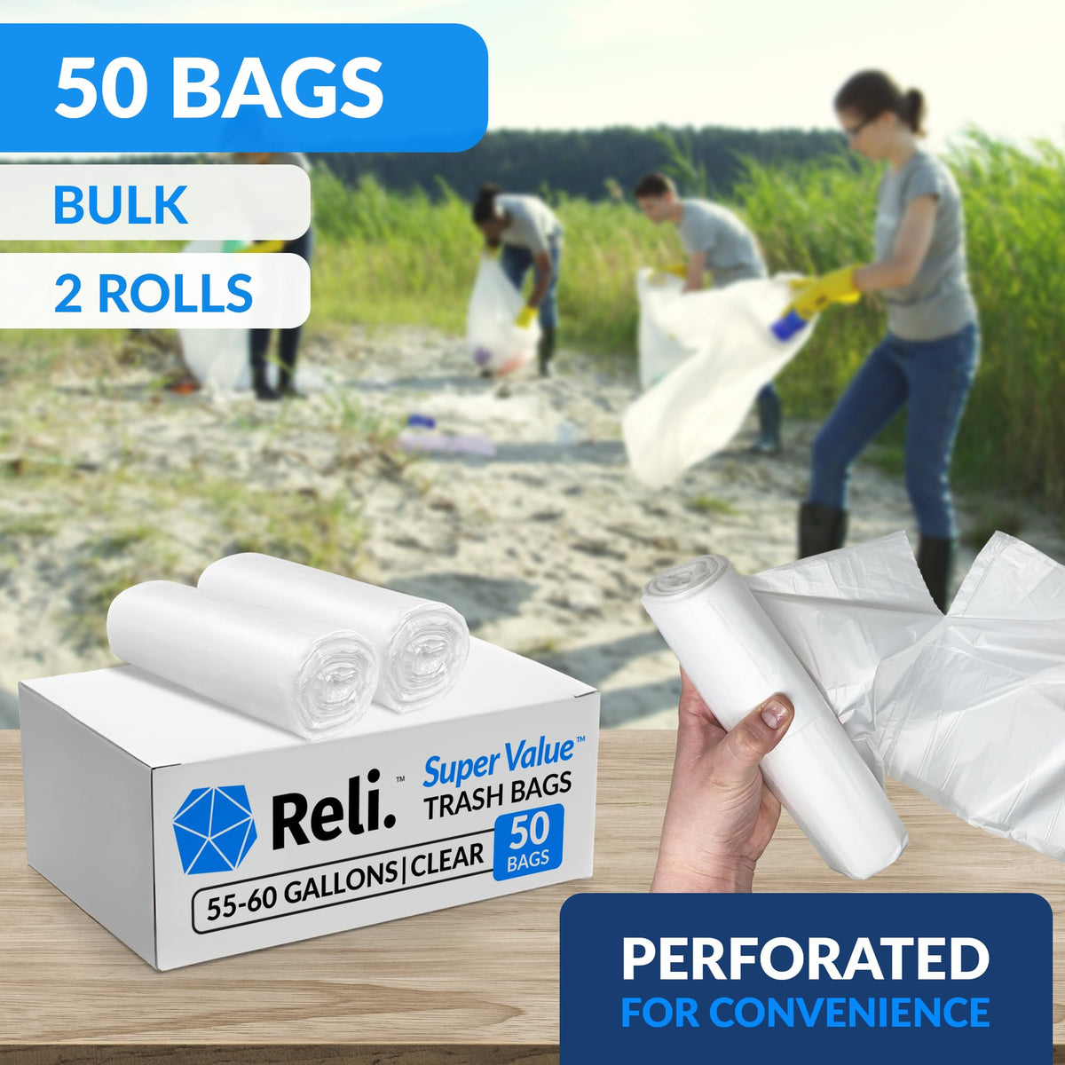 55-60 Gallon Heavy Duty Trash Bags Z48284