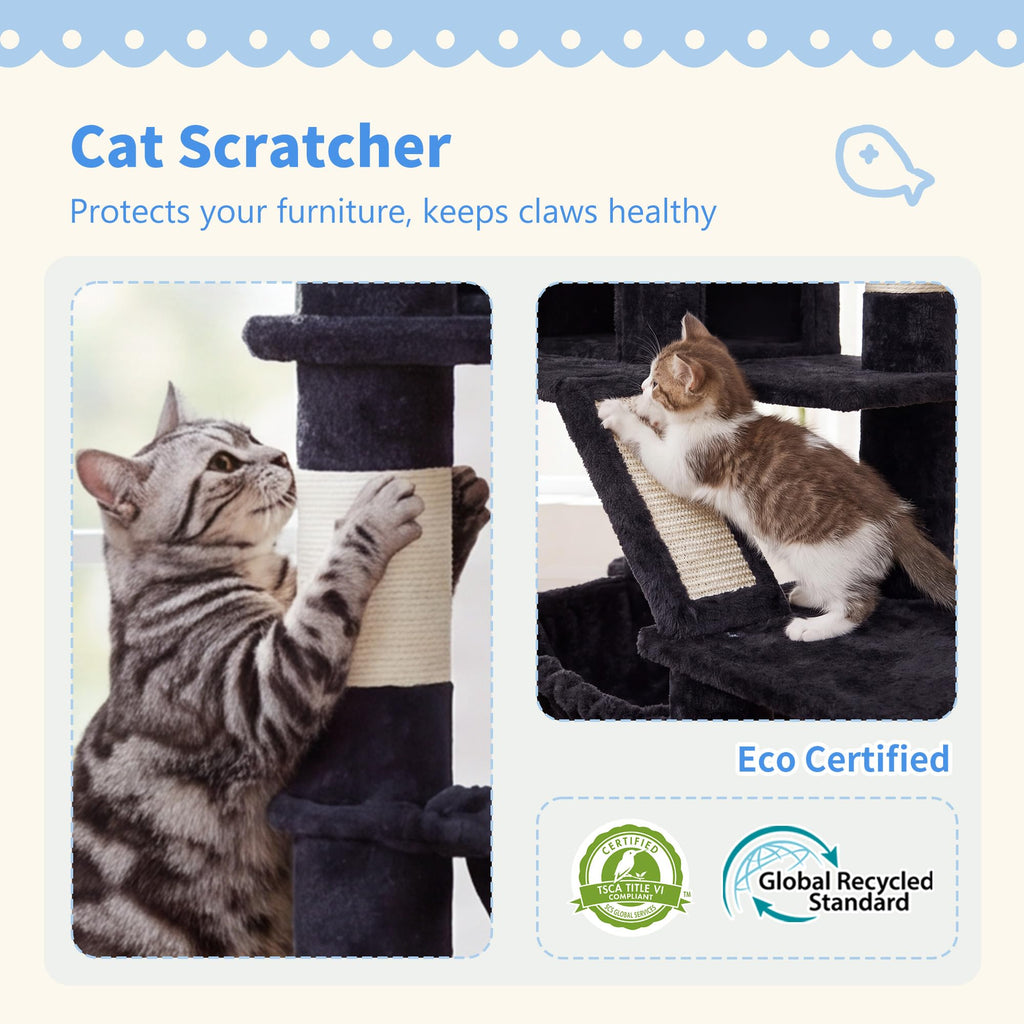 71-Inch-Tall Cat Tree with 2 Perches W474