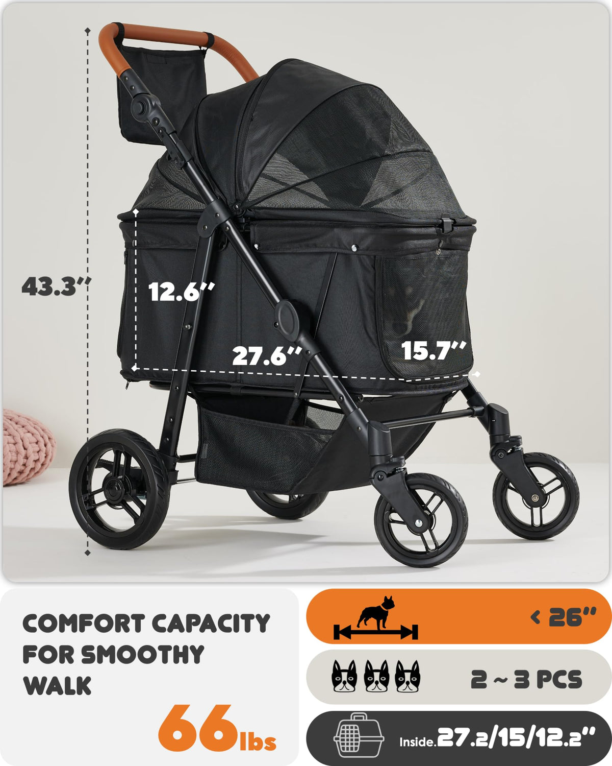 Medium Dog Stroller Up to 66lbs U238337