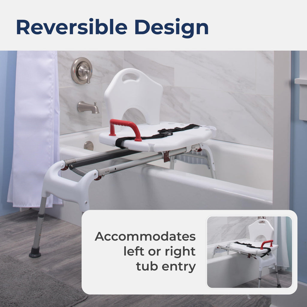 Adjustable Height Sliding Bathtub Transfer Bench Shower Chair A17410