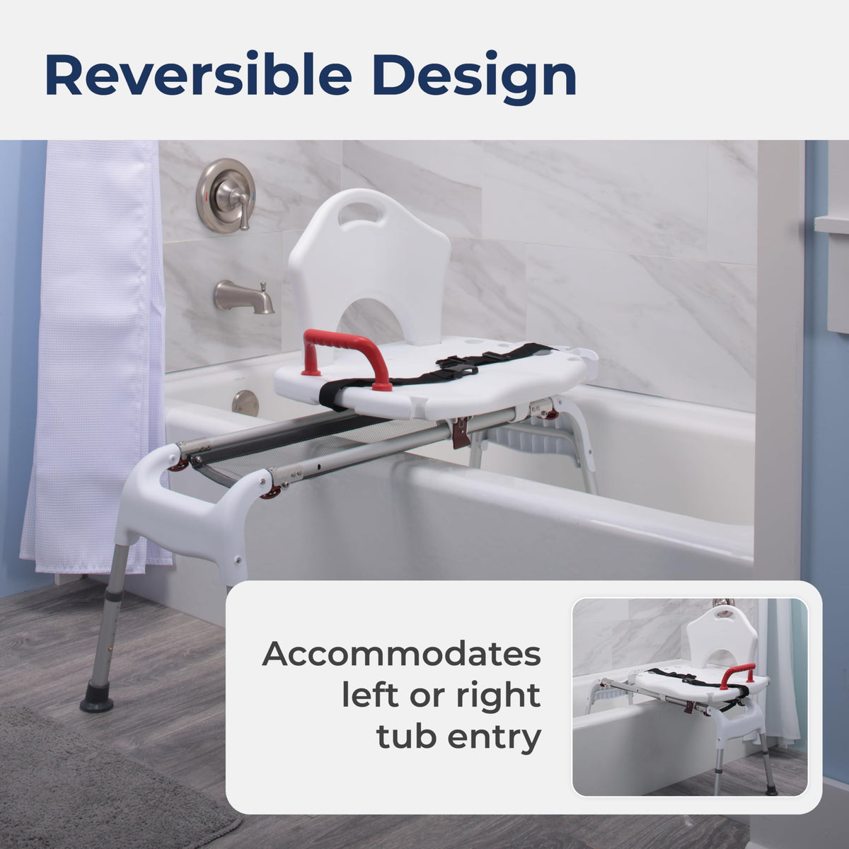 Adjustable Height Sliding Bathtub Transfer Bench Shower Chair A17410