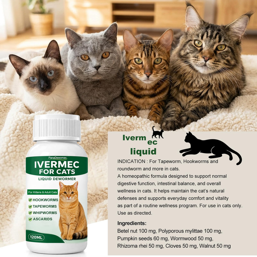 Broad Spectrum Cat Dewormer for Tapeworms, Roundworms and Hookworms T3421