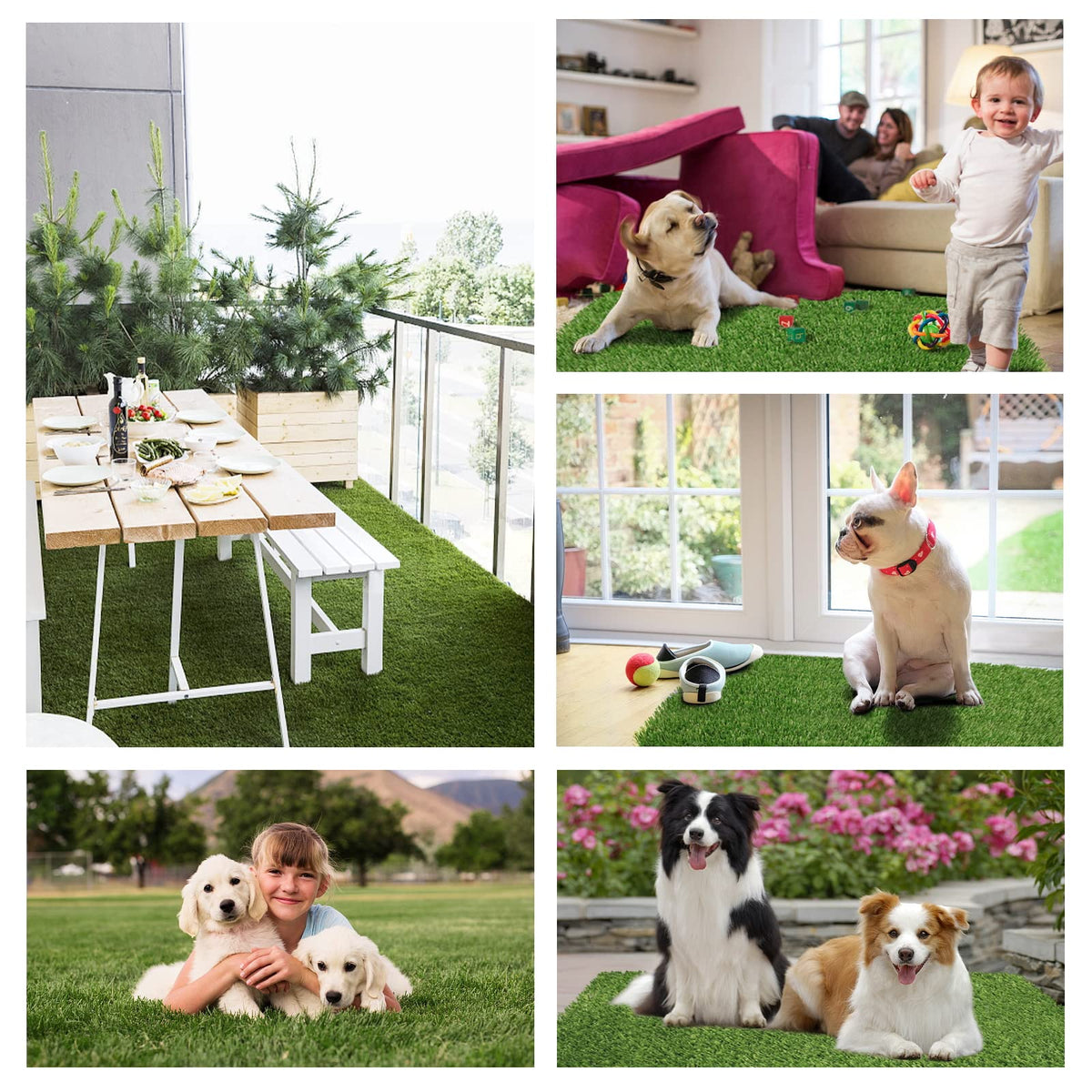 43.3 x 29.5 Inches Washable Artificial Grass Rug E15672