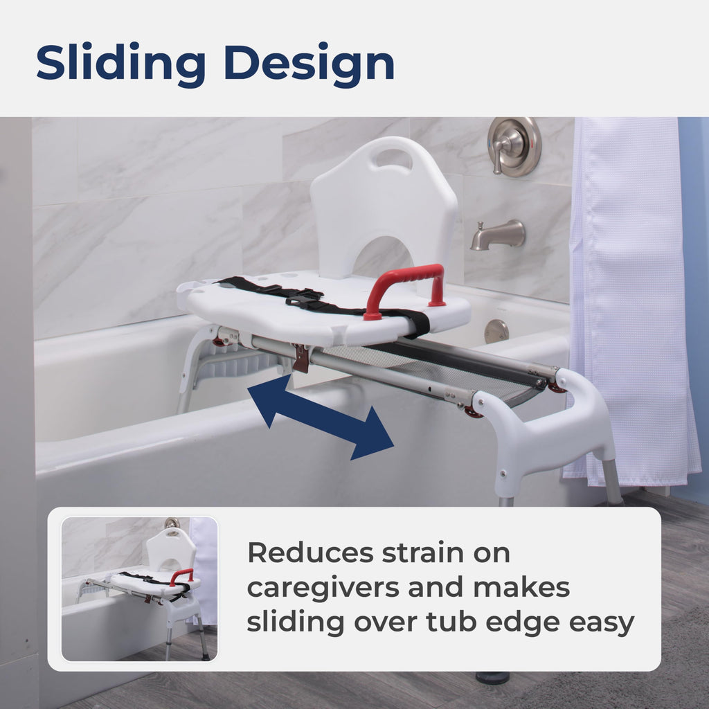 Adjustable Height Sliding Bathtub Transfer Bench Shower Chair A17410