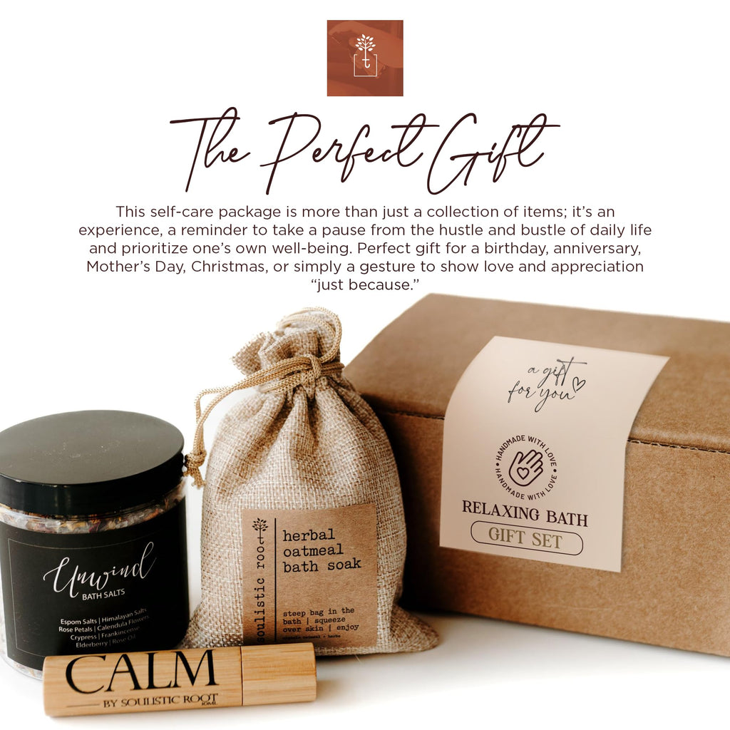 Bath Gift Set with Essential Oil Roller, Bath Salts & Oatmeal Bath Soak S46884