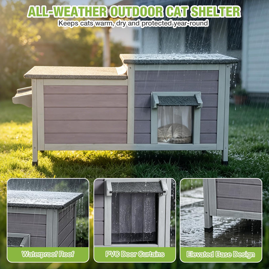 Large Heated Outdoor Cat House with Insulated Liner X122