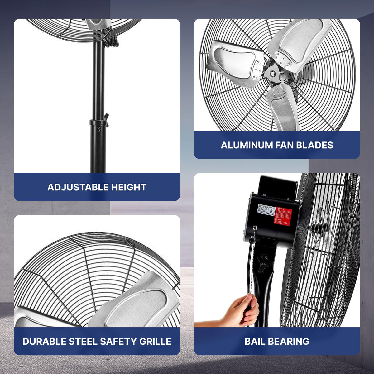 24 Inch 2 Speeds Pedestal Fan M225508