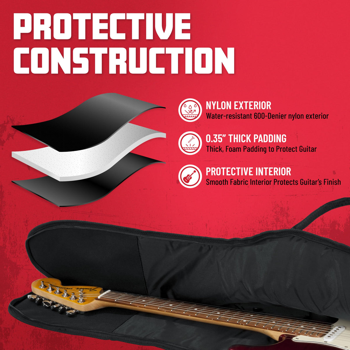 Foam Padded Guitar Gig Bag for Mini Electric Guitars Q79166