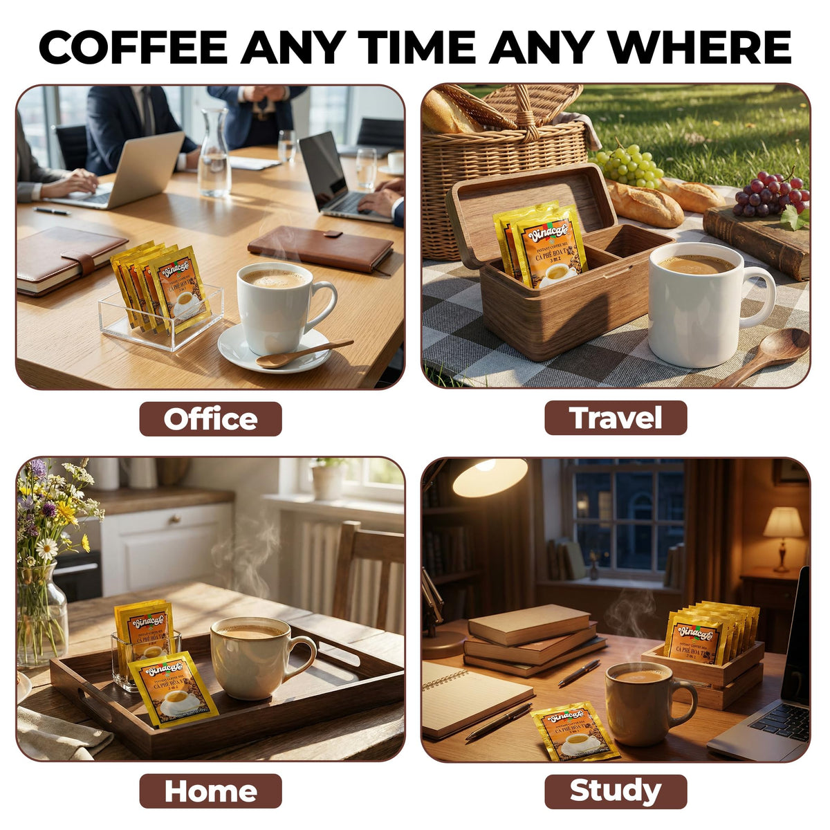Instant Coffee Packets 3 in 1 Medium Roast 20 Sachets S1466