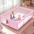 Pink Baby Playpen 74x50 Inches with Mesh U3305
