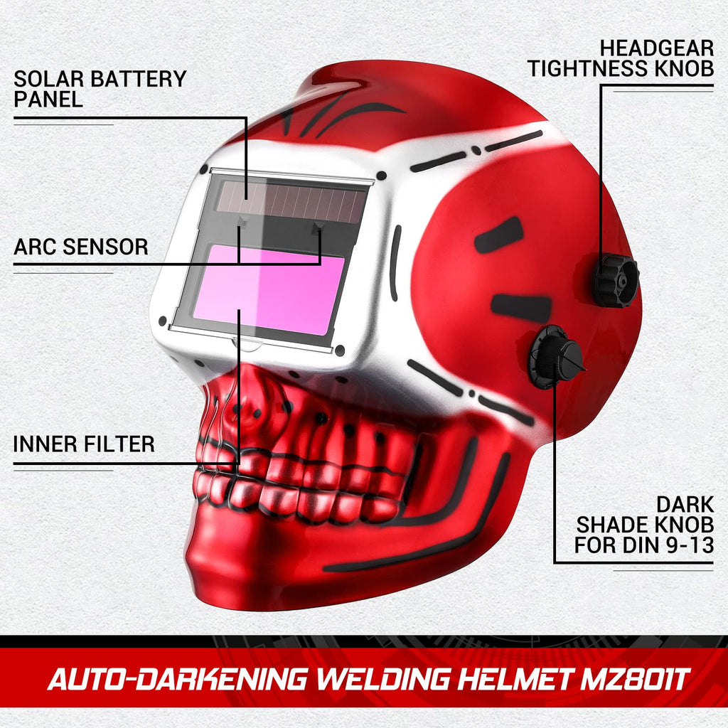 Auto Darkening Solar Powered Welding Helmet F974
