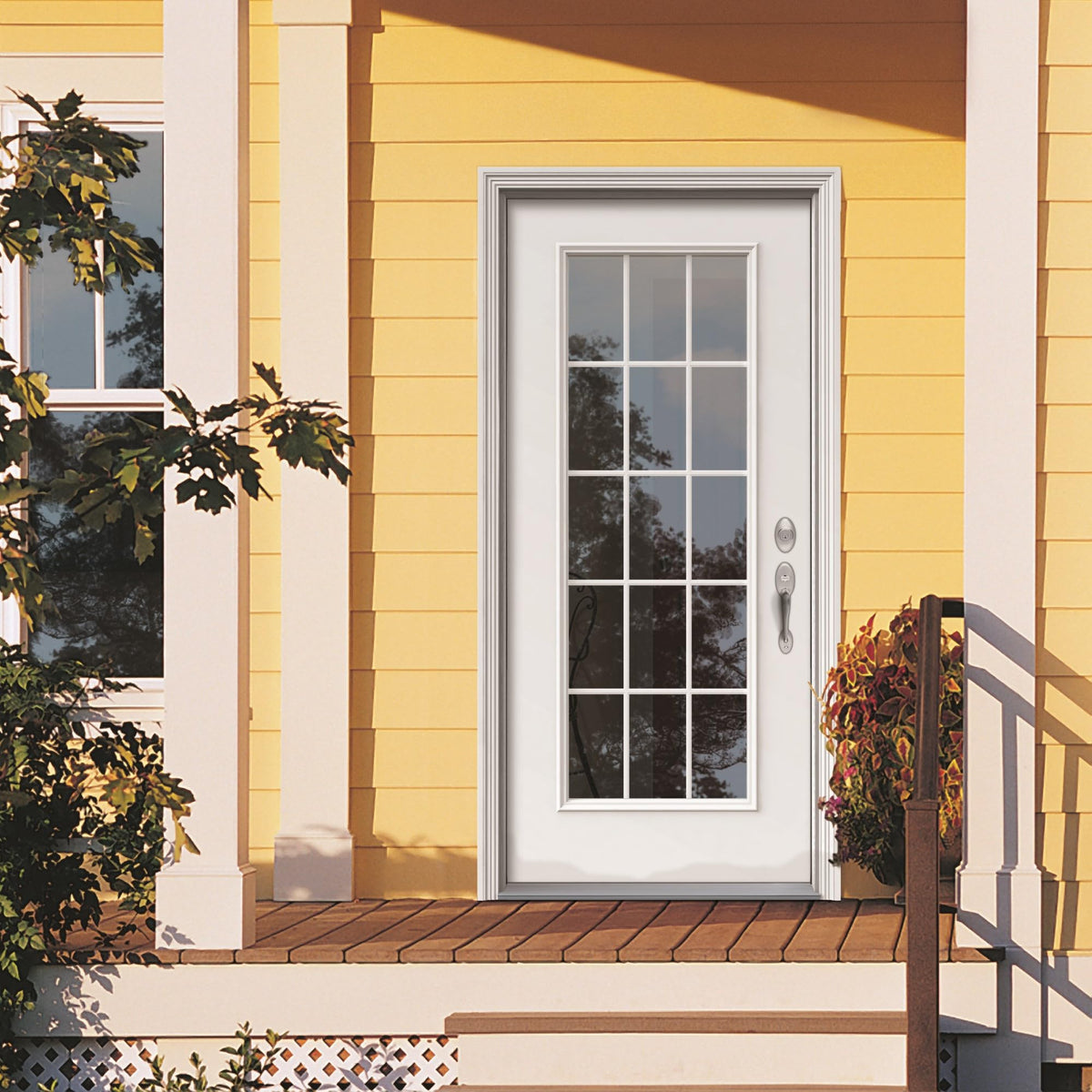 Steel Primed Left Hand In-Swing 15 Lite Clear Glass Front Door Z877862