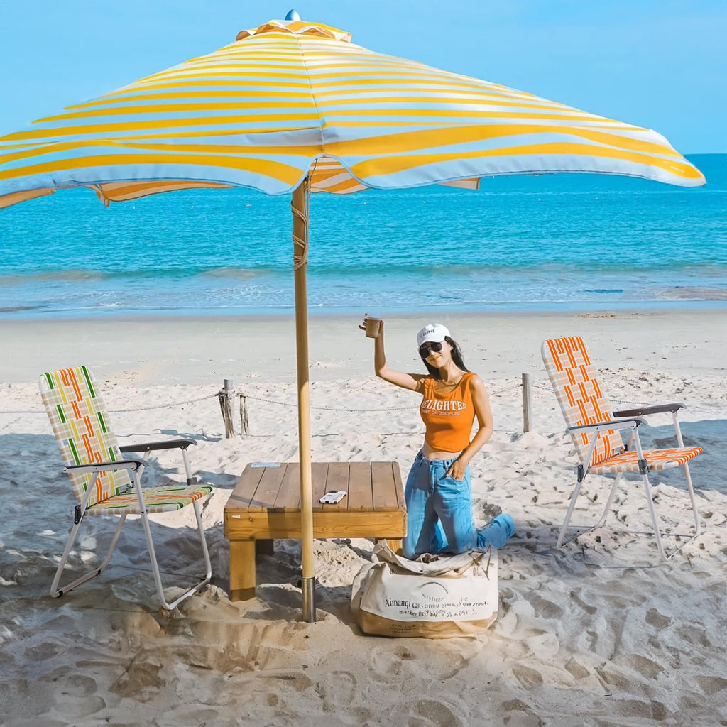 Set of 2 Webbed Folding Beach Chairs J4527