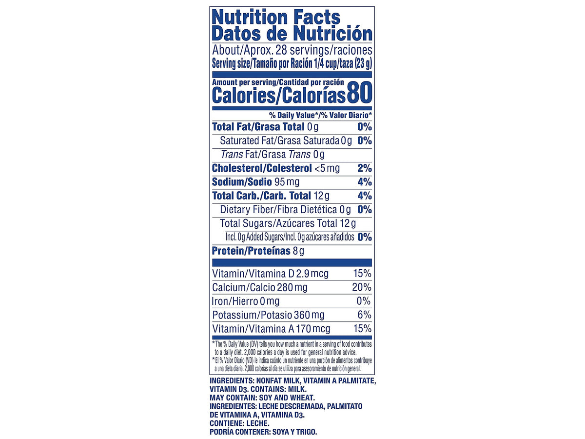 Instant Nonfat Dry Milk 22.75 oz Pack of 4 B3688