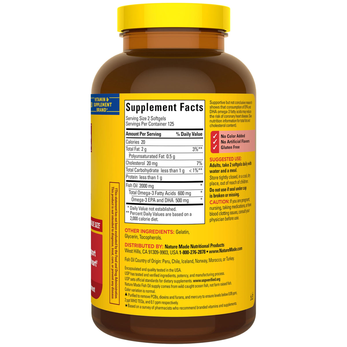 Fish Oil Omega 3 Supplements 2000mg 250 Softgels D51300