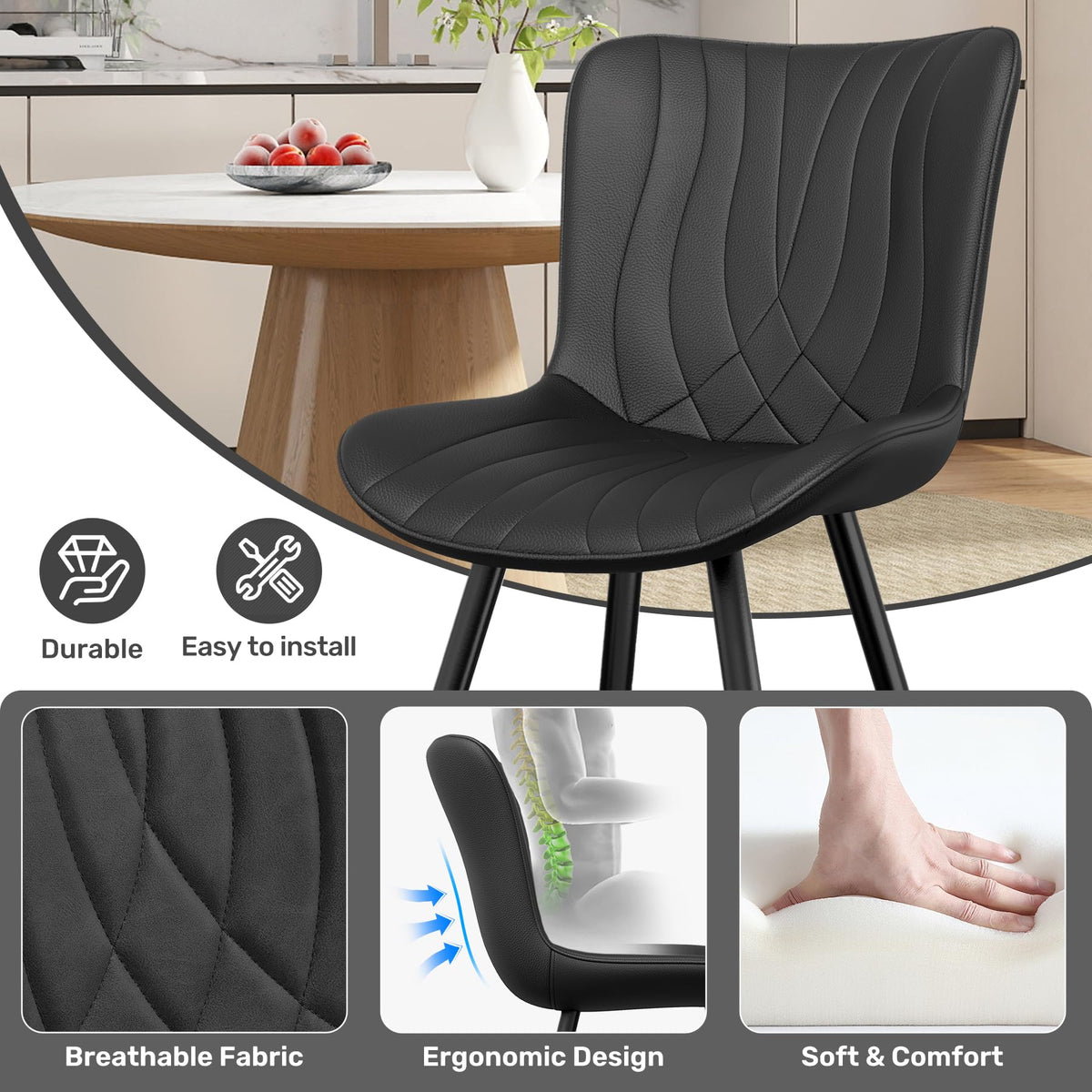 PU Leather Dining Chair Set of 4 B994396
