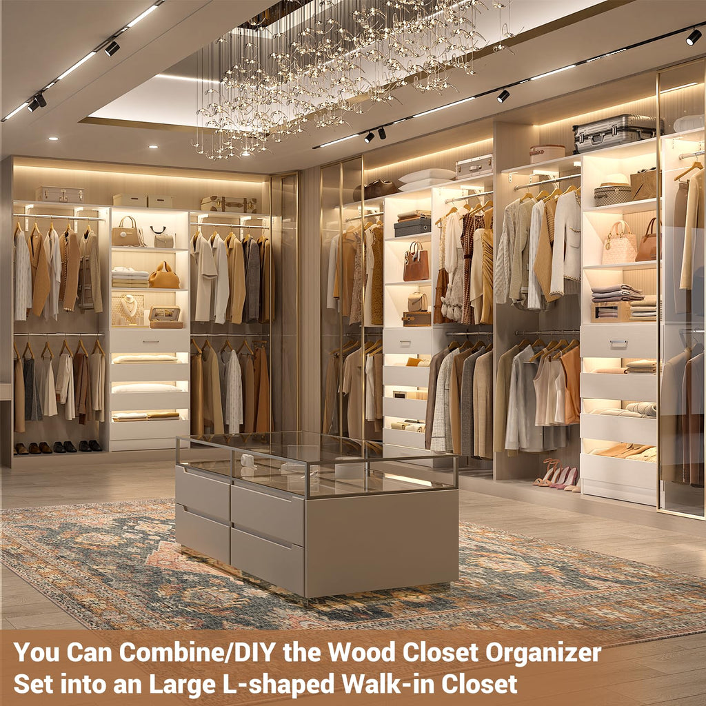 Wood Closet Organizer System with 4 Drawers A233