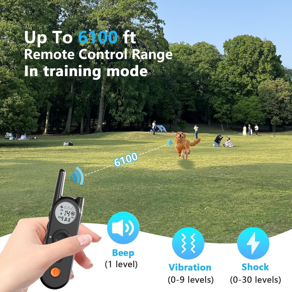 Wireless Dog Fence & Electronic Training Collar 2 in 1, IPX7 Waterproof V773451
