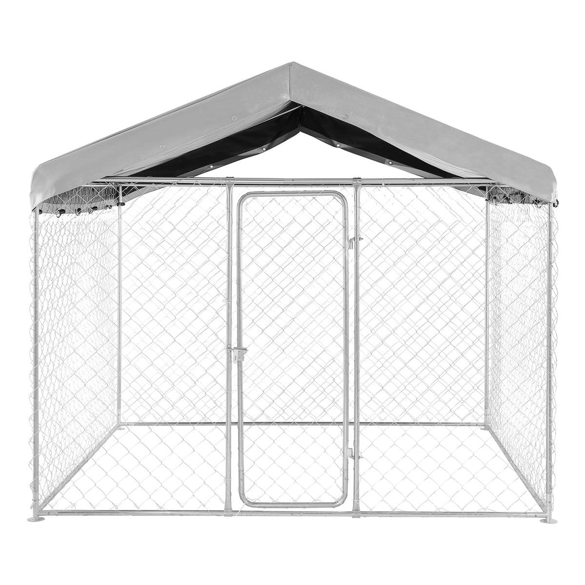 7.55 x 7.55 x 7.05 ft Outdoor Dog Kennel with Roof Cover I1940