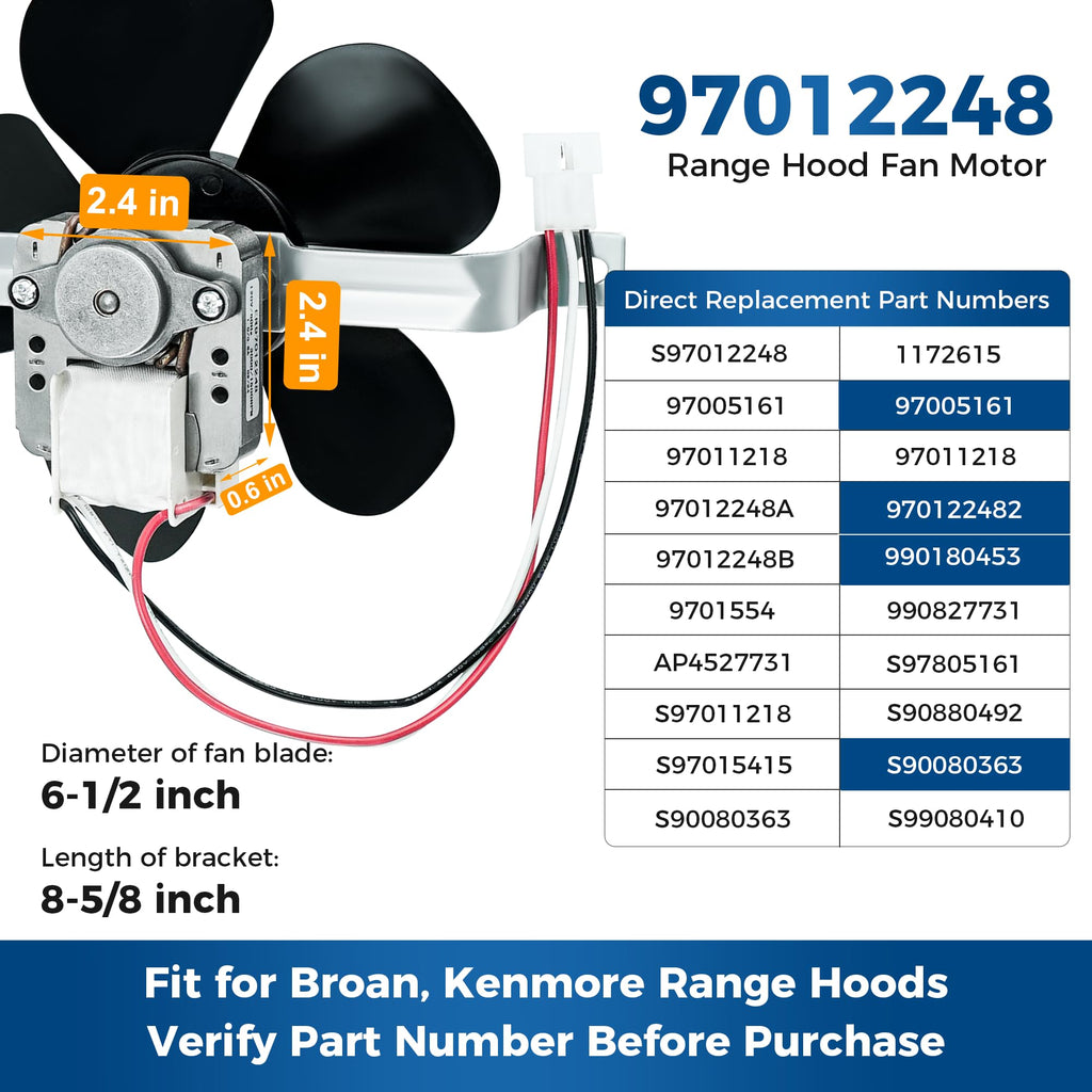 Range Hood Fan Motor Replacement Kit T897271