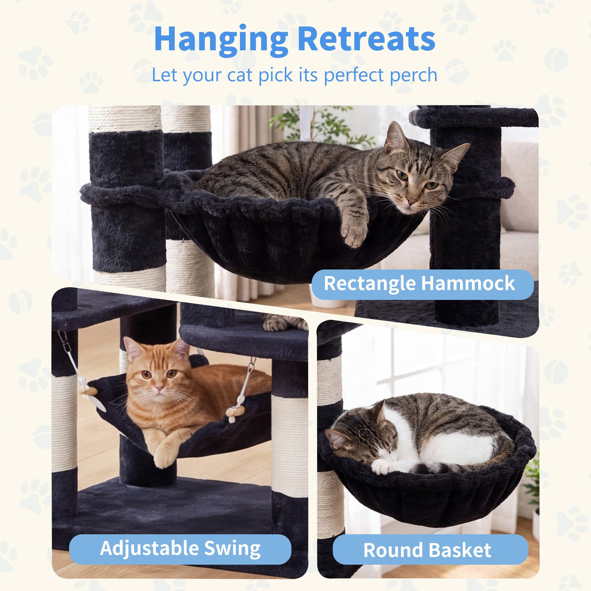 71-Inch-Tall Cat Tree with 2 Perches W474