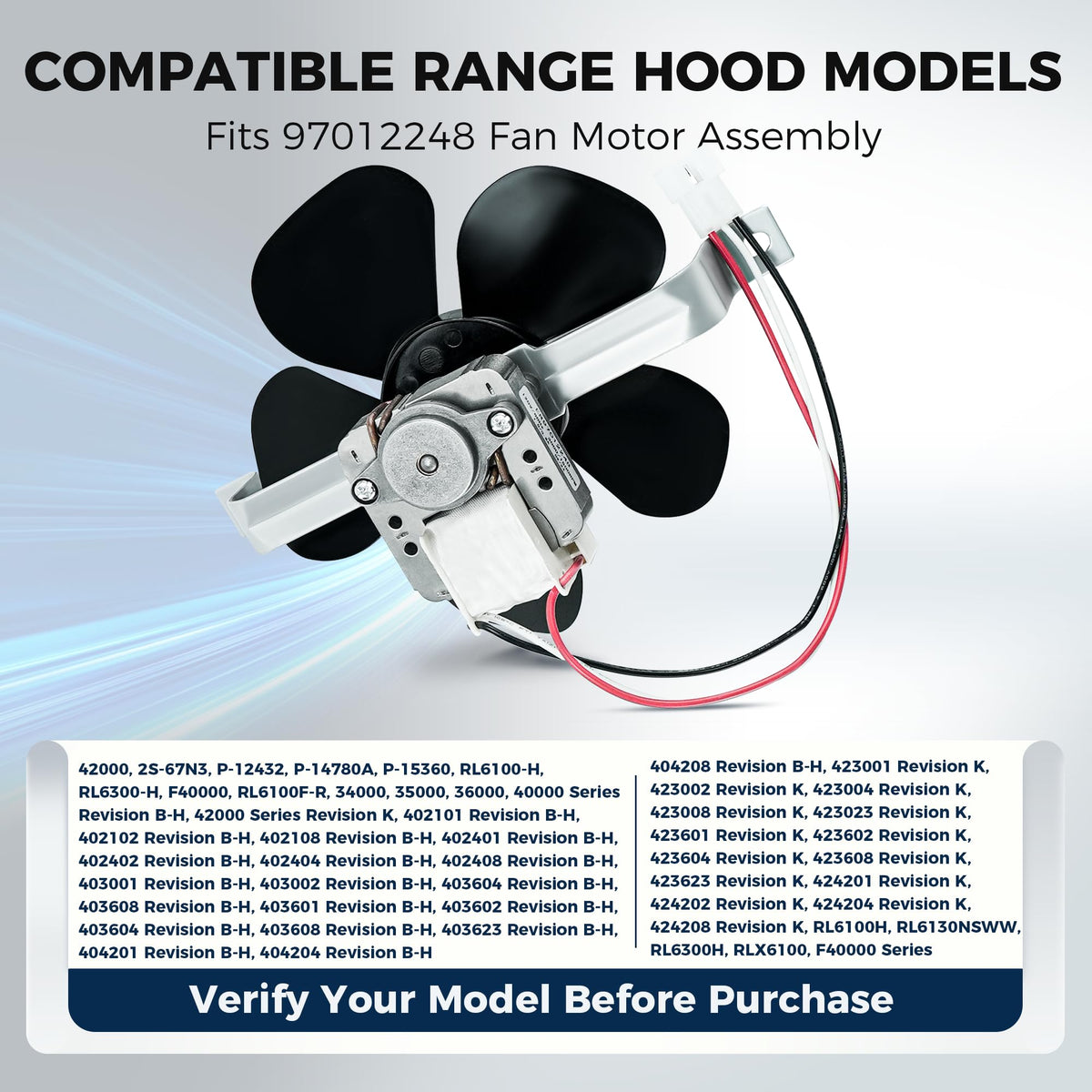 Range Hood Fan Motor Replacement Kit T897271