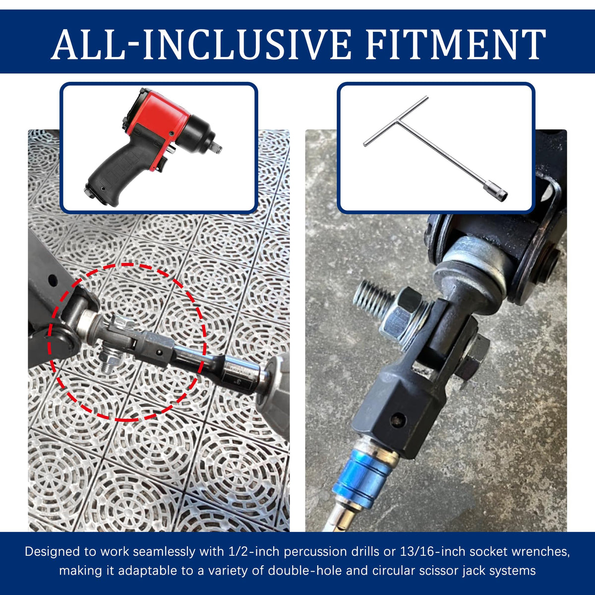 Scissor Jack Adapter for 1/2" Impact Drills Z501