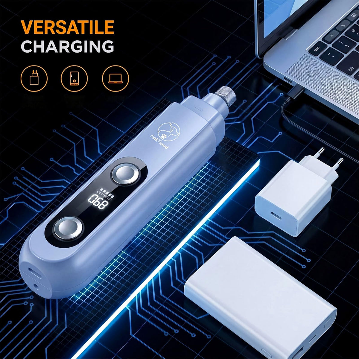 5-Speed Ultra Quiet Dog Nail Grinder with LED Light O663913