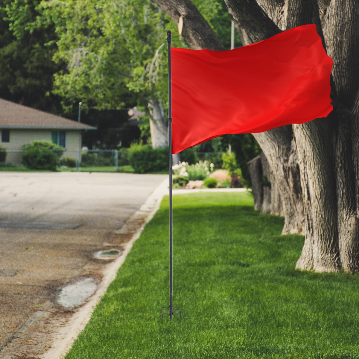 Heavy Duty Stainless Steel In Ground Flag Pole with 5 Prongs Base Y143