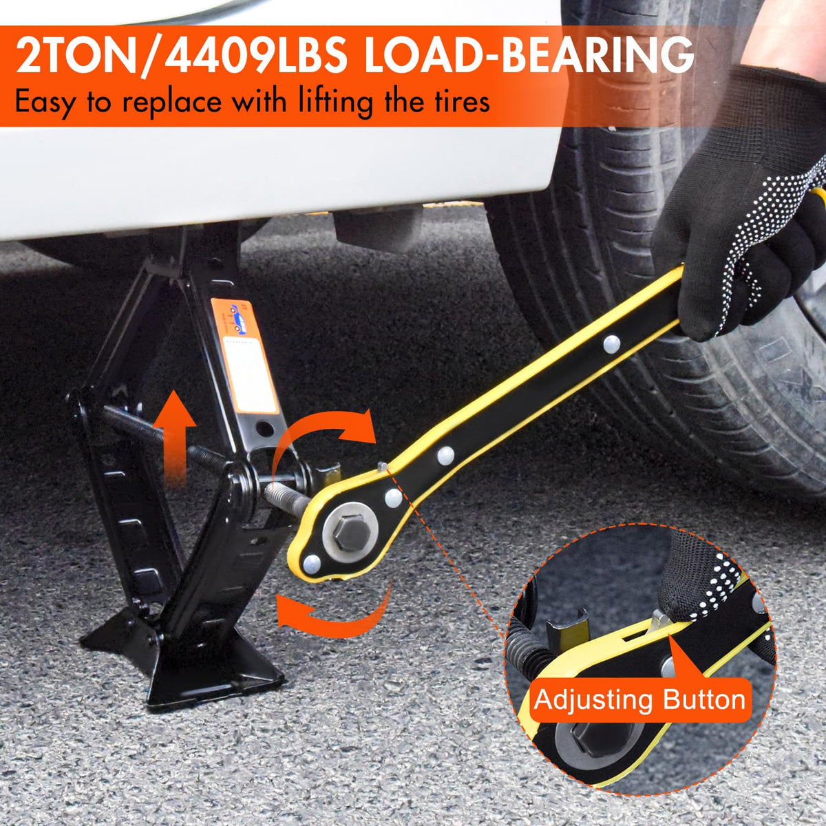 2 Ton Scissor Car Jack with Lug Wrench Q4597
